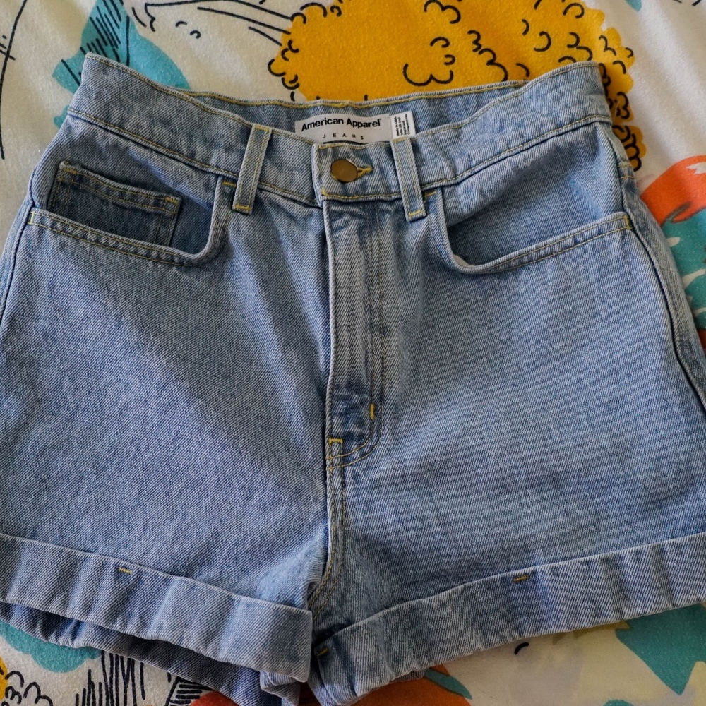 American Apparel High Waisted Denim Shorts size 26